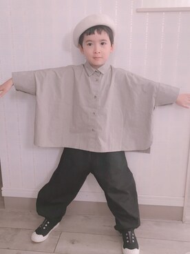 「nunuforme（ヌヌ）のアイテム（その他パンツ）」を使った、maruideさん（キッズ・110cm）の秋コーディネート