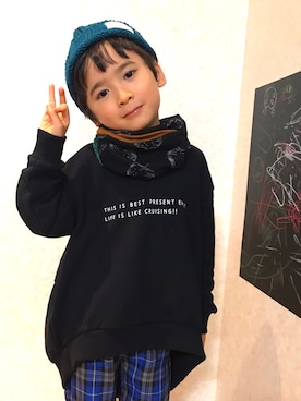 「Wafflish Waffle（ワッフリッシュワッフル）のアイテム」を使った、maruideさん（キッズ・110cm）の秋コーディネート