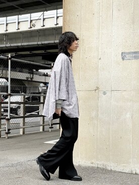 ETHOSENS ポンチョ風シャツ ETHOSENS/エトセンス】ポンチョシャツを使った人気ファッション