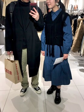「カップル」｜「アイテム（ワンピース/ドレス）」を使った、aliceさん（レディース・155cm）の冬コーディネート