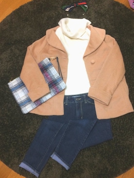 「mysty woman（ミスティウーマン）のアイテム（その他アウター）」を使った、りちゃん★彡さん（レディース・158cm）の冬コーディネート