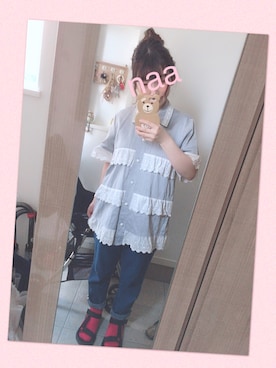 「I am I （アイアムアイ）のアイテム（パンツ）」を使った、naaさん（レディース・153cm）の春コーディネート