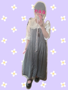 「古着好きな人と繋がりたい」｜「アイテム（ジャンパースカート）」を使った、naaさん（レディース・153cm）の春コーディネート