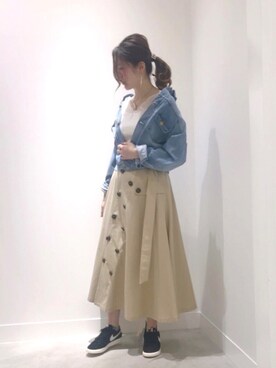 Maiさんの「BLU トレンチ風スカート」を使ったコーディネート