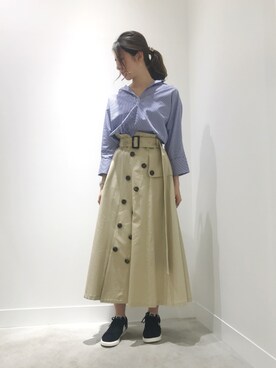 Maiさんの「BLU トレンチ風スカート」を使ったコーディネート