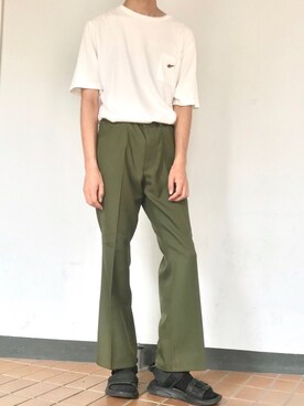 「PUBLUX（パブリュクス）のアイテム（スラックス）」を使った、ハチコロさん（メンズ・174cm）の秋コーディネート