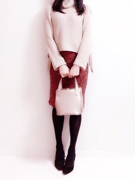 「Supreme.La.La.（シュープリームララ）のアイテム（ニット/セーター）」を使った、nana♡さん（レディース・172cm）の秋コーディネート