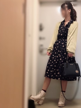 「one way（ワンウェイ）のアイテム（ワンピース/ドレス）」を使った、mami * さん（レディース・158cm）の秋コーディネート