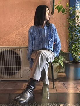 「フリルブラウス」｜usuke678さん（メンズ・166cm）の秋コーディネート