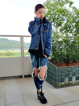 「オールバック」｜「アイテム（ジャケット/アウター）」を使った、♡rocoel♡さん（レディース・161cm）の秋コーディネート