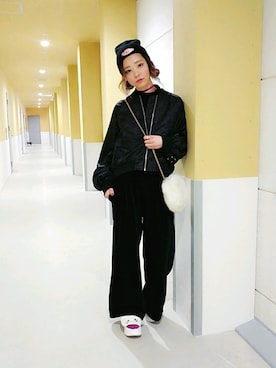 「Barbie（バービー）のアイテム（帽子）」を使った、♡rocoel♡さん（レディース・161cm）の冬コーディネート