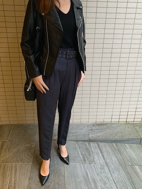 「URBAN RESEARCH（アーバンリサーチ）のアイテム（ライダースジャケット）」を使った、siさん（レディース・164cm）の秋コーディネート