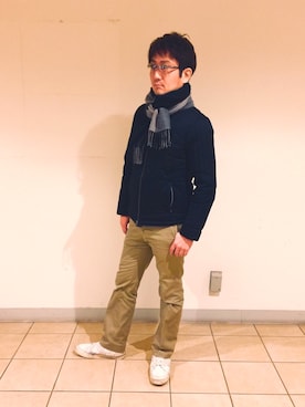 「NO ID.（ノーアイディ）のアイテム（ダウンジャケット/コート）」を使った、minorityhubさん（メンズ・174cm）の冬コーディネート