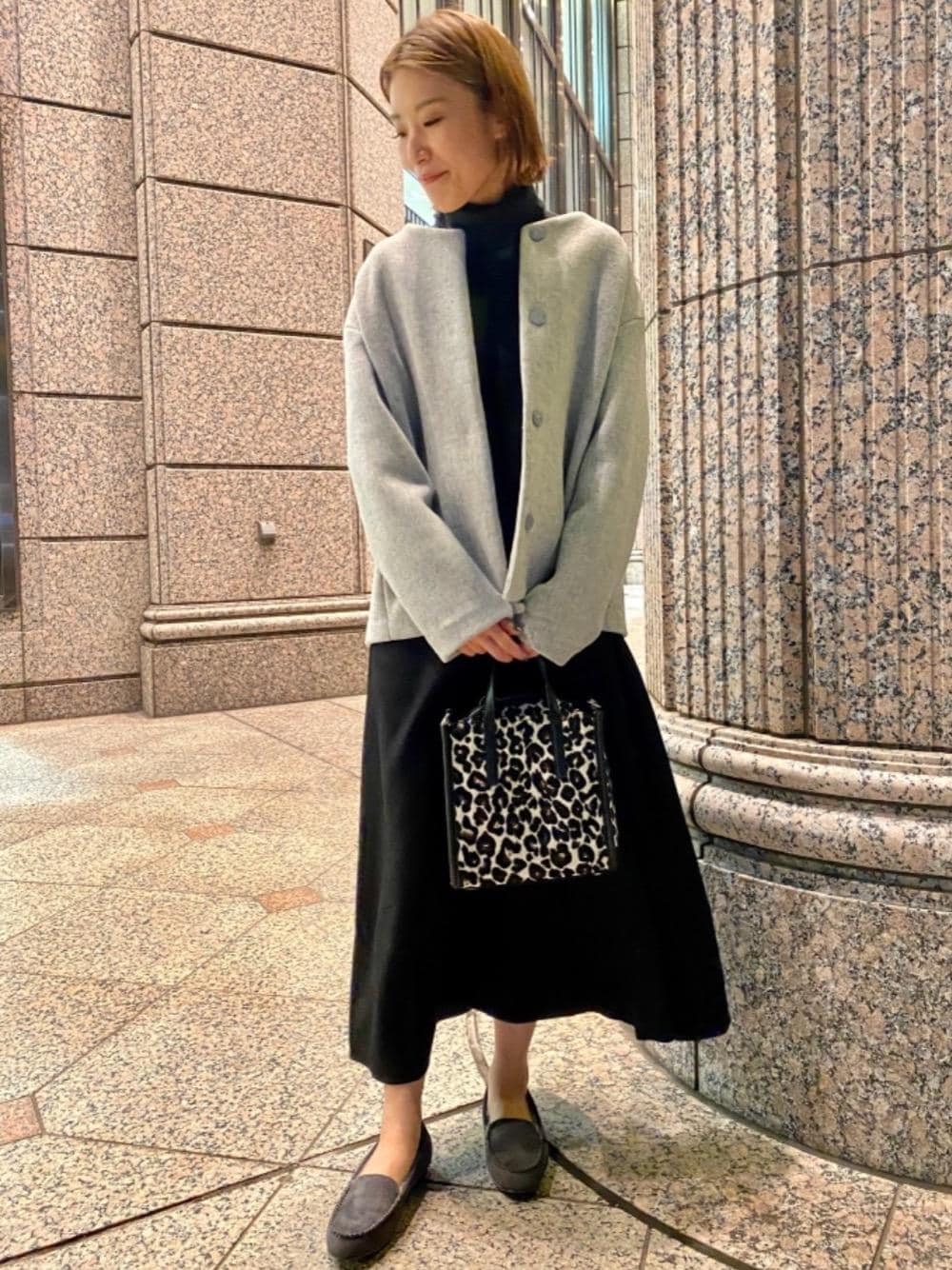 美品✨CFC アッシュクウール ノーカラー ショート コート　34 green label relaxing（グリーンレーベルリラクシング）の