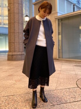 「一押しのアウタースタイル」｜「アイテム（アクセサリー）」を使った、あきえさん（レディース・161cm）の秋コーディネート