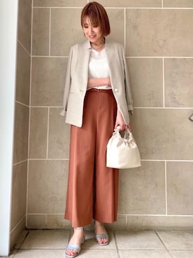 「ビジネス」｜「アイテム（その他アウター）」を使った、あきえさん（レディース・161cm）の夏コーディネート