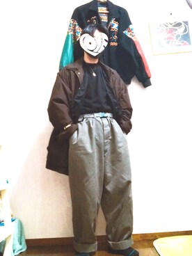 「CHAPS（チャップス）のアイテム（ナイロンジャケット）」を使った、大納言あずきさん（メンズ・164cm）の春コーディネート