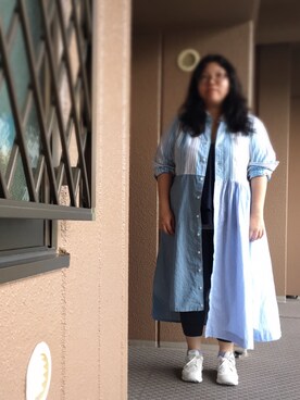 「plussize」｜「アイテム（シャツワンピース）」を使った、アユミ - オンガクスさん（レディース・155cm）の夏コーディネート