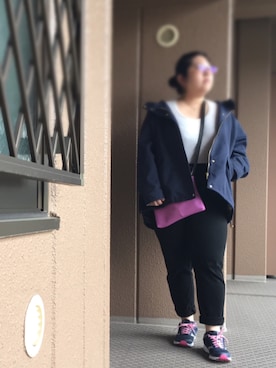 「ロールアップ」｜「アイテム（マウンテンパーカー）」を使った、アユミ - オンガクスさん（レディース・155cm）の夏コーディネート