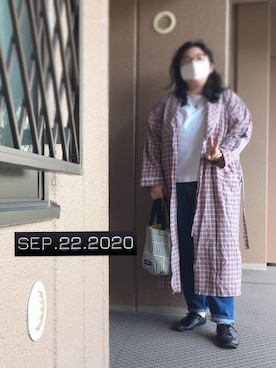「大きいサイズ」｜「アイテム（その他アウター）」を使った、アユミ - オンガクスさん（レディース・155cm）の秋コーディネート