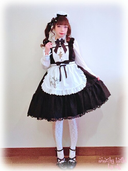 Angelic Pretty Silky Lady OP　黒　エプロン