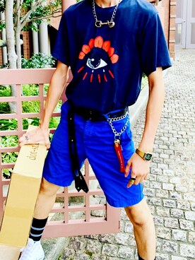 「H&M（エイチ・アンド・エム）のアイテム（その他パンツ）」を使った、NAGISAさん（メンズ・180cm）の夏コーディネート