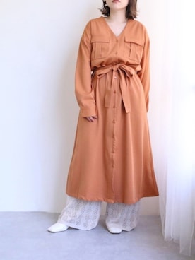 「TRIANGLE PALETTE（トライアングルパレット）のアイテム（ワンピース/ドレス）」を使った、emikoさん（レディース・152cm）の春コーディネート