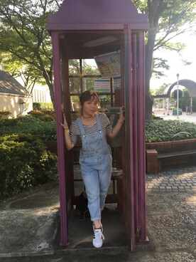 「colza（コルザ）のアイテム（つなぎ/オールインワン）」を使った、K A T Eさん（レディース・149cm）の夏コーディネート