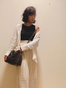 「透かし柄」｜「アイテム（バッグ）」を使った、K A T Eさん（レディース・150cm）の秋コーディネート