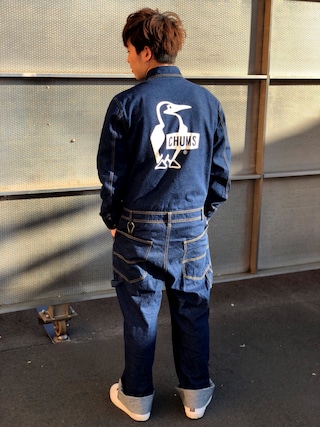 CHUMS チャムス ツナギ オールインワン 美品 M 薄手デニム生地 CHUMS チャムス ツナギ オールインワン 美品 M 薄手デニム生地