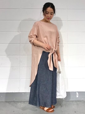 「BEARDSLEY」｜「アイテム（その他シューズ）」を使った、yamさん（レディース・152cm）の夏コーディネート