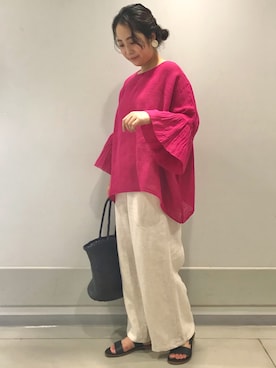 「BEARDSLEY」｜「アイテム（その他シューズ）」を使った、yamさん（レディース・152cm）の夏コーディネート