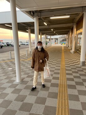 「軍物」｜「アイテム（その他アウター）」を使った、rさん（レディース・158cm）の冬コーディネート