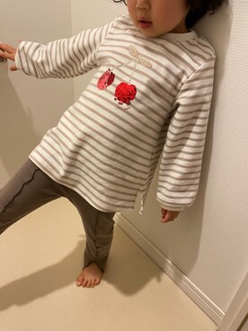 「ブラウンコーデ」｜「アイテム（レギンス/スパッツ）」を使った、shittoさん（キッズ・90cm）の春コーディネート
