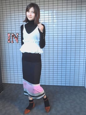 「LOWRYS FARM（ローリーズファーム）のセパレートパンプス　714388（パンプス）」を使った、美優さん（レディース・165cm）の冬コーディネート