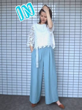 「M.deux（エムドゥ）のアイテム（トップス）」を使った、美優さん（レディース・165cm）の春コーディネート