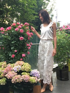 「Chesty（チェスティー）のアイテム（パンツ）」を使った、美優さん（レディース・165cm）の春コーディネート