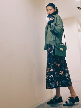 「MURUA（ムルーア）のBIGタートルニットプルオーバー（ニット/セーター）」を使った、美優さん（レディース・165cm）の秋コーディネート