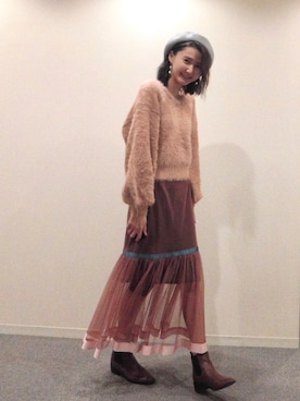 「アイテム（ピアス（両耳用））」を使った、美優さん（レディース・165cm・30代）の冬コーディネート