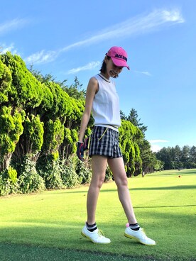 キャップ ピンク系 を使った ゴルフ の人気ファッションコーディネート Wear