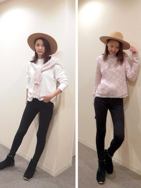 「SNIDEL（スナイデル）のアイテム（ハット）」を使った、美優さん（レディース・168cm）の秋コーディネート