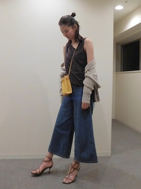 「kaene（カエン）のアイテム」を使った、美優さん（レディース・168cm）の春コーディネート