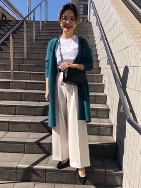 「ヘアリーカーディガン」｜minakawaさん（レディース・155cm）の秋コーディネート