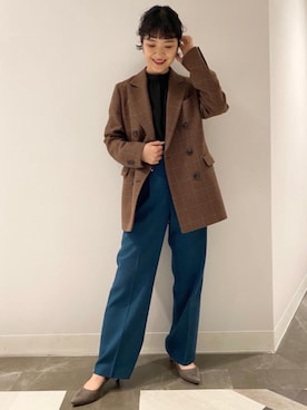 「green label relaxing（グリーンレーベルリラクシング）のアイテム（その他アウター）」を使った、minakawaさん（レディース・155cm）の秋コーディネート