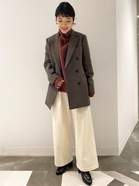 「green label relaxing（グリーンレーベルリラクシング）のアイテム（その他アウター）」を使った、minakawaさん（レディース・155cm）の秋コーディネート