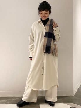 「ワントーンコーディネート」｜minakawaさん（レディース・155cm）の冬コーディネート