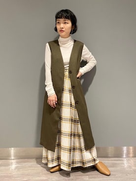 「green label relaxing（グリーンレーベルリラクシング）のアイテム（その他アウター）」を使った、minakawaさん（レディース・155cm）の夏コーディネート