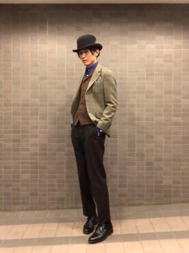 「STACY ADAMS（ステイシーアダムス）のアイテム」を使った、Hanamuguriさん（メンズ・179cm）の冬コーディネート