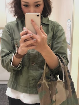 「FRAMeWORK（フレームワーク）のアイテム（ミリタリージャケット）」を使った、cbさん（レディース・160cm）の春コーディネート