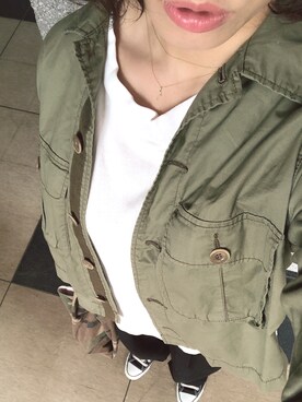 「FRAMeWORK（フレームワーク）のアイテム（ミリタリージャケット）」を使った、cbさん（レディース・160cm）の春コーディネート